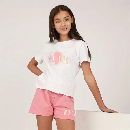 Elle Junior Girls Elle Boxy T-Shirt And Shorts Set Bright White
