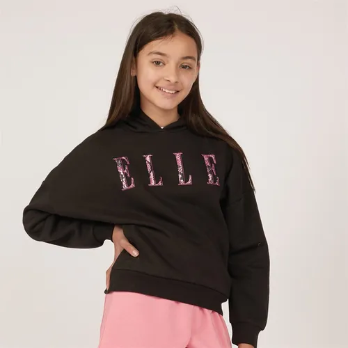 Elle Junior Girls Oversized Hoodie Black