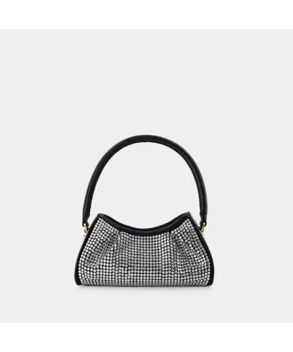 Elleme Womens Small Dimple Handbag - - Silver/Black - Strass Leather - One Size