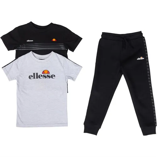 Ellesse Boys Dario Two Pack T-Shirts And Joggers Set Black/Grey