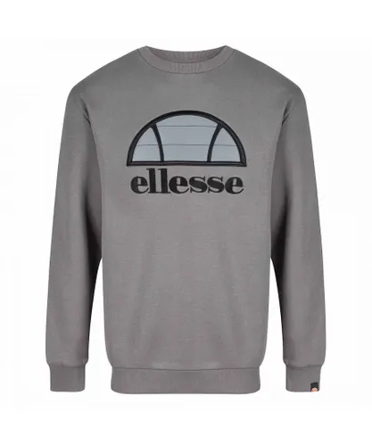 Ellesse Manto Mens Grey Sweater - Dark Grey Cotton