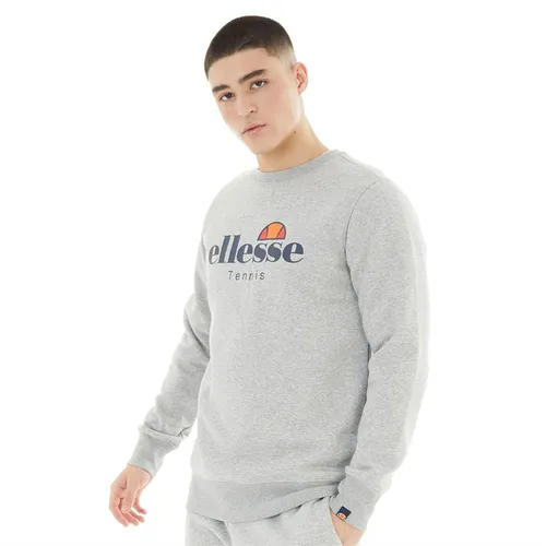 Ellesse Mens Tennis Collection Rovescio Fleece Sweatshirt Grey Marl