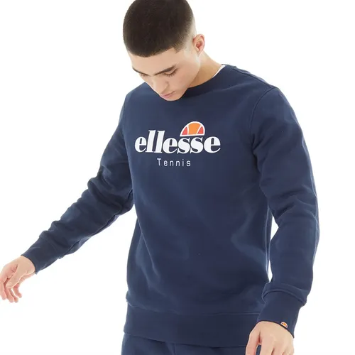 Ellesse Mens Tennis Collection Rovescio Fleece Sweatshirt Navy