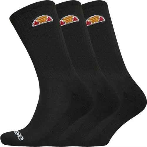 Ellesse Three Pack Crew Socks Black