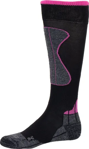 Ellis Brigham Merino Ski Socks - Black/Cerise