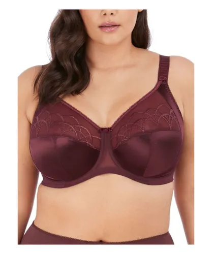 Elomi Womens Cate Full Cup Side Support Bra - Burgundy Nylon