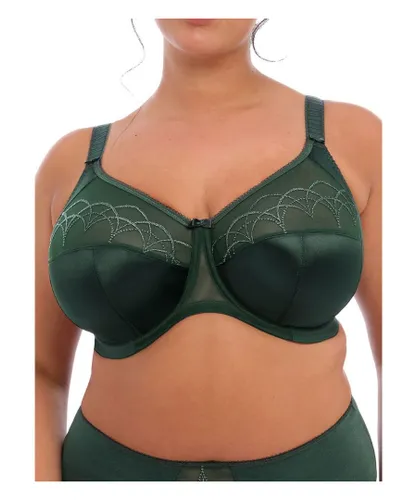 Elomi Womens Cate Side Support Full Cup Underwired Bra Pine Grove - Green Polyamide