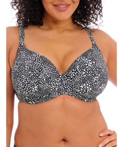 Elomi Womens Pebble Cove Plunge Bikini Top - Black Polyamide
