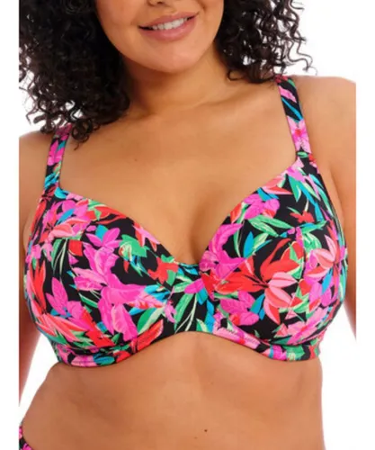 Elomi Womens Savaneta Underwired Plunge Bikini Top - Floral Polyamide