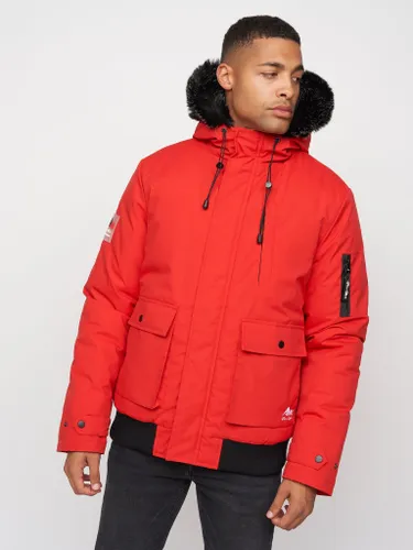 Emarnos Hooded Bomber Jacket Red - XXL / Red