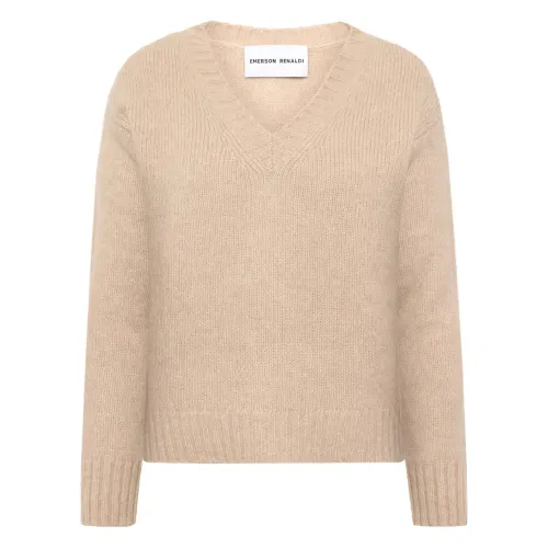 Emerson Renaldi , V-neck sweater ,Beige female, Sizes: