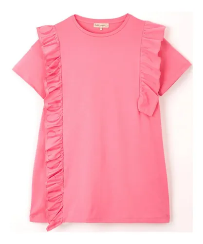 Emilio Pucci Girls Kids Girl Frill Detail Short Sleeve Tops in Pink