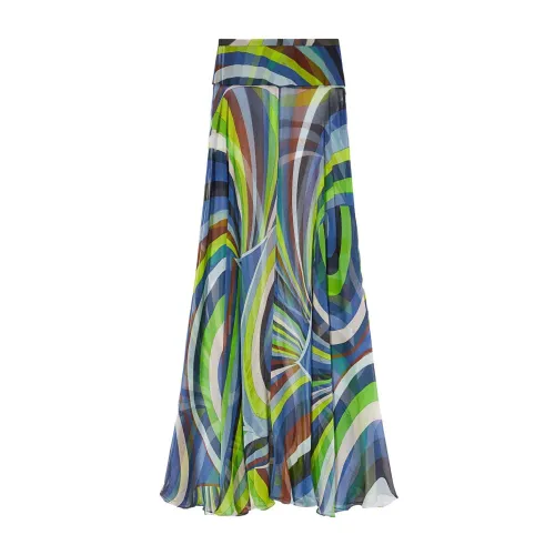 Emilio Pucci , Iride chiffon maxi skirt ,Multicolor female, Sizes: