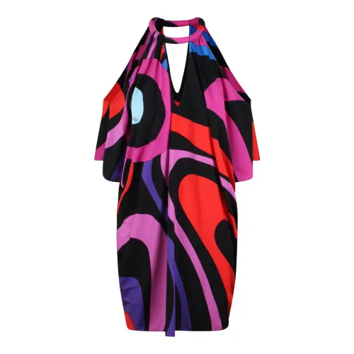 Emilio Pucci , Marmo-Print Jersey Dress ,Multicolor female, Sizes: