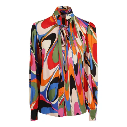 Emilio Pucci , Multicolour Graphic Print -Bow Shirt ,Multicolor female, Sizes: