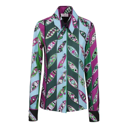 Emilio Pucci , Silk Twill LS Shirt ,Multicolor female, Sizes: