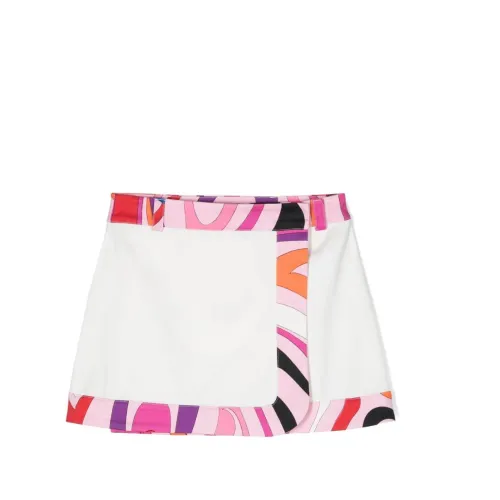 Emilio Pucci , White Mini Wrap Skirt with Iride Print ,Multicolor female, Sizes: