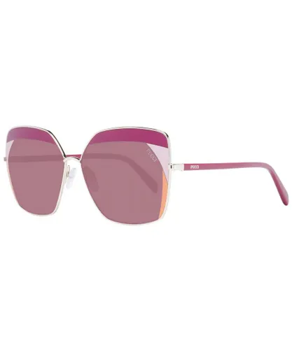 Emilio Pucci Womens Square Burgundy Gradient Sunglasses - Red - One
