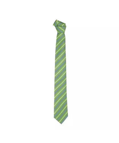 Emilio Romanelli Mens Regimental Style Silk Tie - Green - One