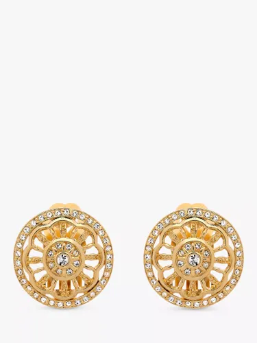 Emma Holland Crystal Statement Disc Clip Earrings, Gold - Gold - Female