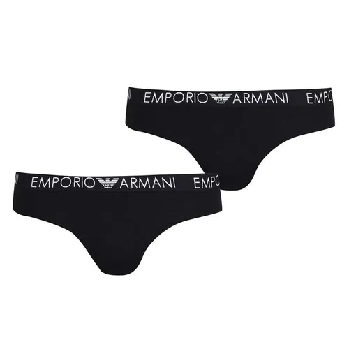 Emporio Armani 2 Pack Logo Briefs - Black