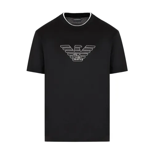 Emporio Armani , 3D1Td4-1Juvz Short Sleeve T-Shirt ,Black male, Sizes: