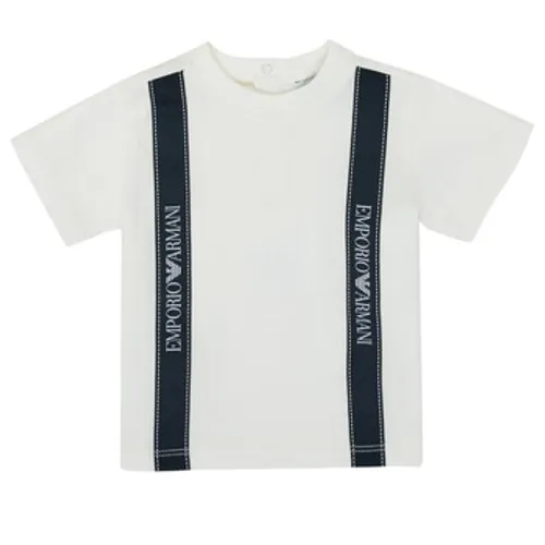 Emporio Armani  6HHTG4-1JTUZ-0101  boys's Children's T shirt in White