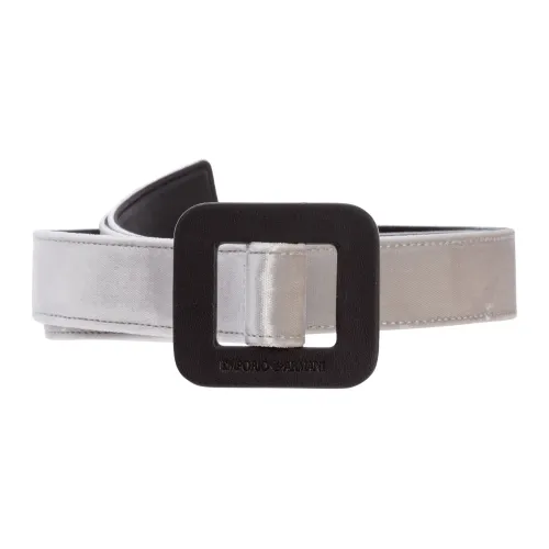 Emporio Armani , Adjustable Plain Logo Belt ,Gray female, Sizes: