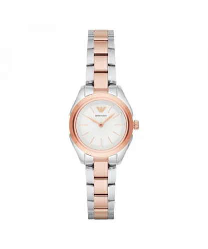Emporio Armani AR11029 Womens Watch - Silver & Rose Gold Stainless Steel - One Size