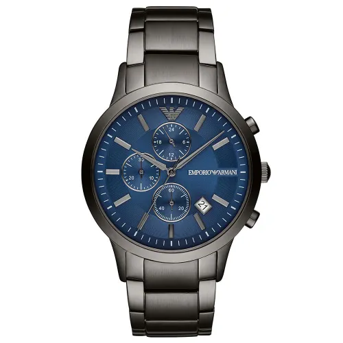 Emporio Armani AR11215 Chronograph Blue Dial Gunmetal Strap Men's Watch