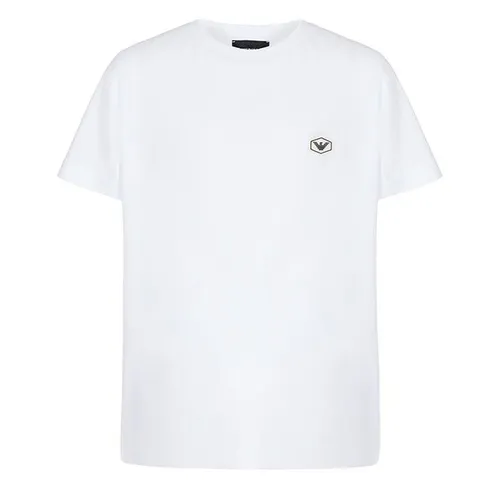 Emporio Armani Badge Logo T Shirt - White