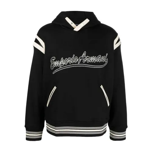 Emporio Armani , Black Sweatshirt 2023/2024 Collection ,Black male, Sizes: