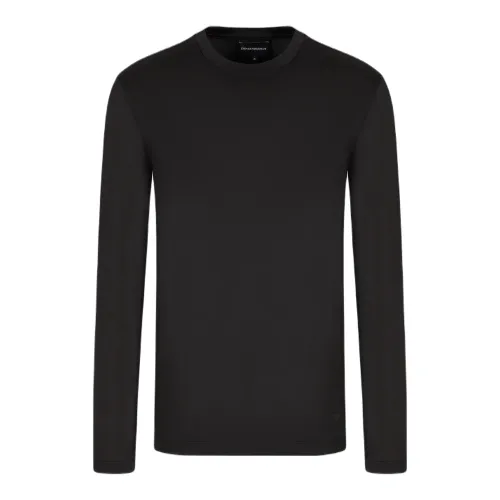 Emporio Armani , Black T-shirts and Polos by Armani ,Black male, Sizes: