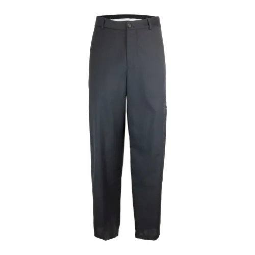Emporio Armani , Black Wool Slim Fit Trousers ,Black male, Sizes: