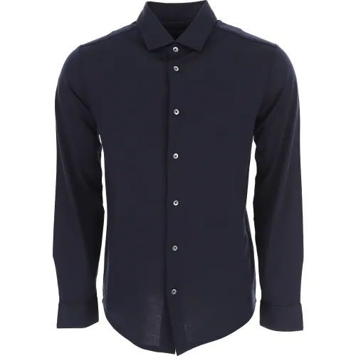 Emporio Armani , Blue Casual Shirts for Men ,Blue male, Sizes: