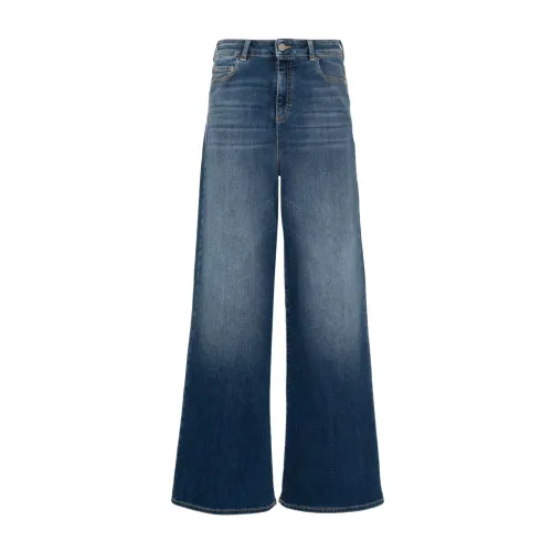 Emporio Armani , Blue Denim Wide Leg Jeans ,Blue female, Sizes: