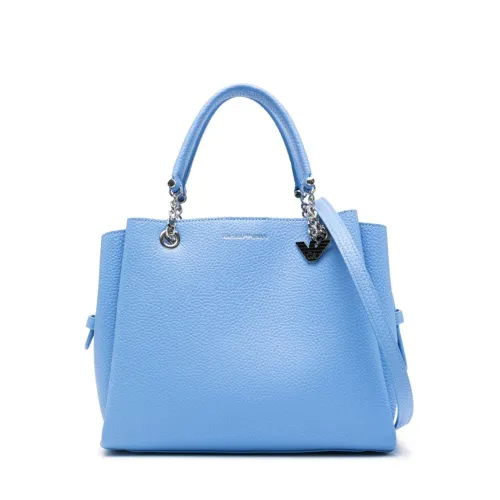 Emporio Armani , Blue Faux Leather Shoulder Bag ,Blue female, Sizes: ONE SIZE