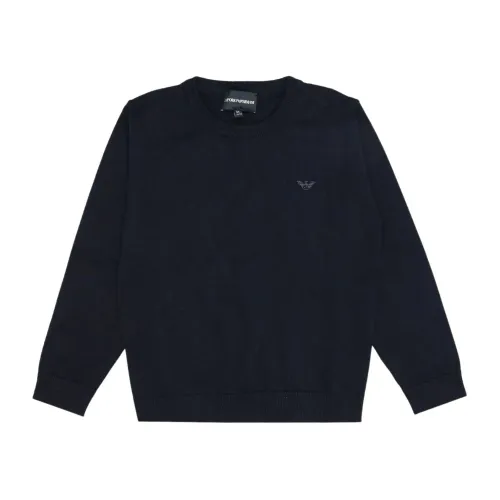 Emporio Armani , Blue Knit Sweater for Boys ,Blue male, Sizes: