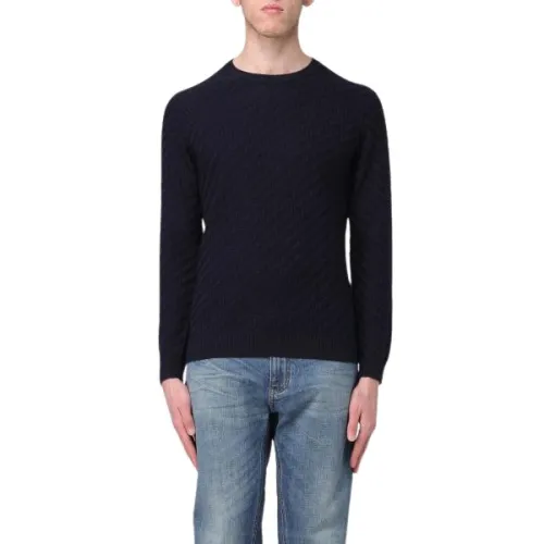 Emporio Armani , Blue Sweaters ,Blue male, Sizes:
