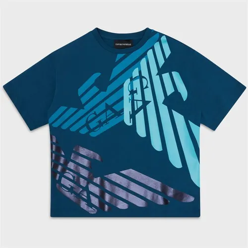 Emporio Armani Boys Eagle Logo T-Shirt - Blue