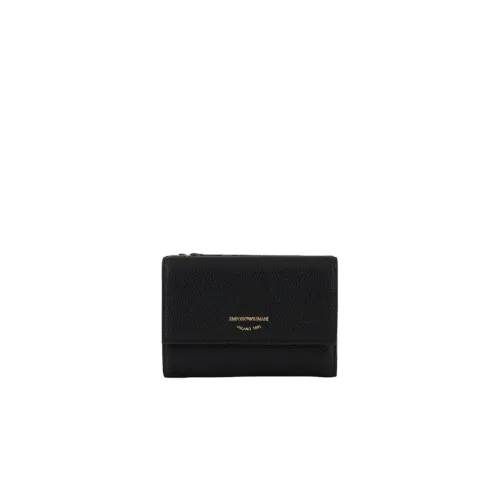Emporio Armani , Classic Leather Wallet ,Black female, Sizes: ONE SIZE