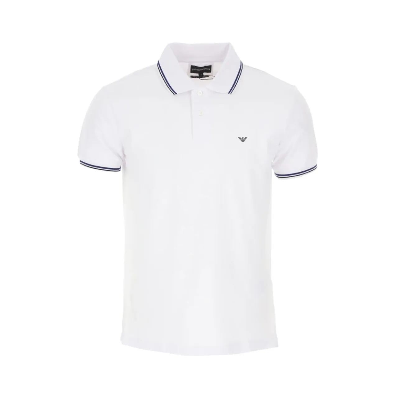 Emporio Armani , Classic Polo Shirt for Men ,White male, Sizes: