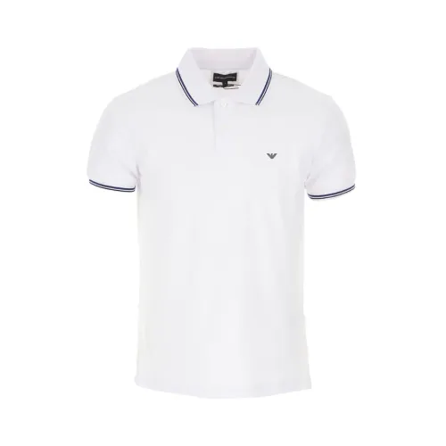 Emporio Armani , Classic Polo Shirt for Men ,White male, Sizes: