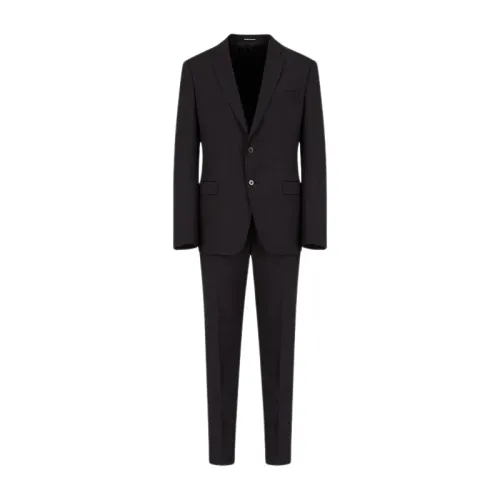 Emporio Armani , Classic Wool Suit Set ,Black male, Sizes: