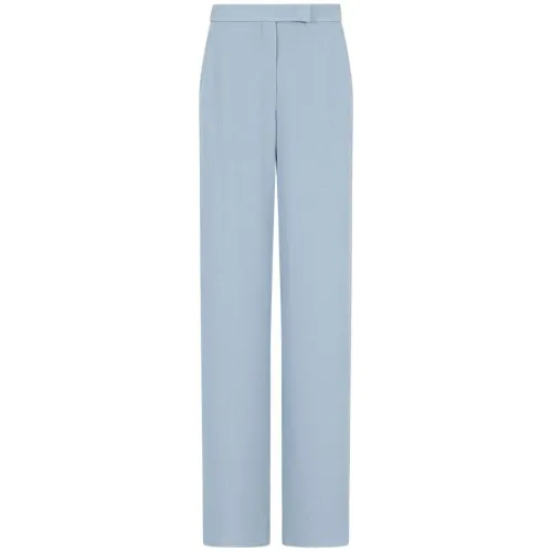 Emporio Armani , Clear Blue High-Waisted Trousers ,Blue female, Sizes: