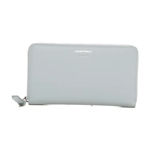 Emporio Armani , Compact Zip Wallet with Multiple Compartments ,White female, Sizes: ONE SIZE