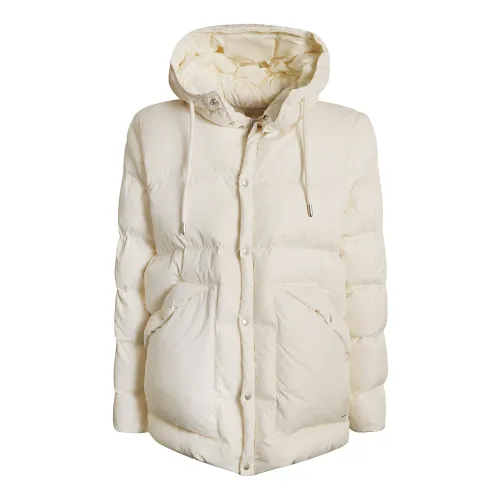 Emporio Armani , Conchiglia Hooded Padded Jacket ,White male, Sizes: