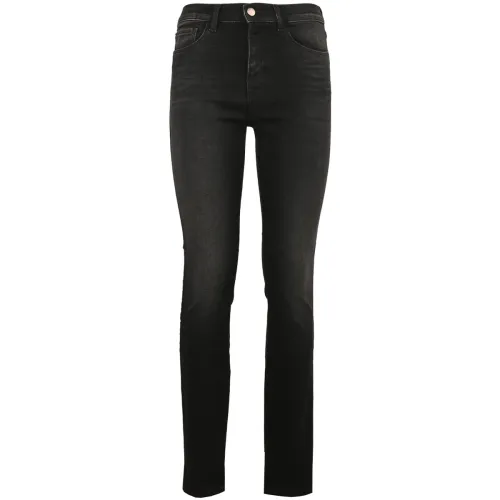 Emporio Armani , Contemporary Style High Waist Skinny Jeans ,Black female, Sizes: