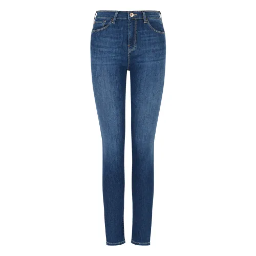 Emporio Armani , Contemporary Style Skinny Fit Jeans with Signature Logo ,Blue female, Sizes: