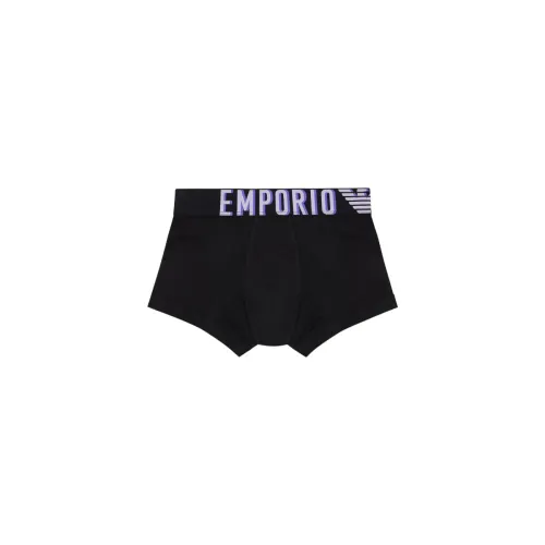 Emporio Armani , Contrast Logo Boxer Shorts ,Black male, Sizes: